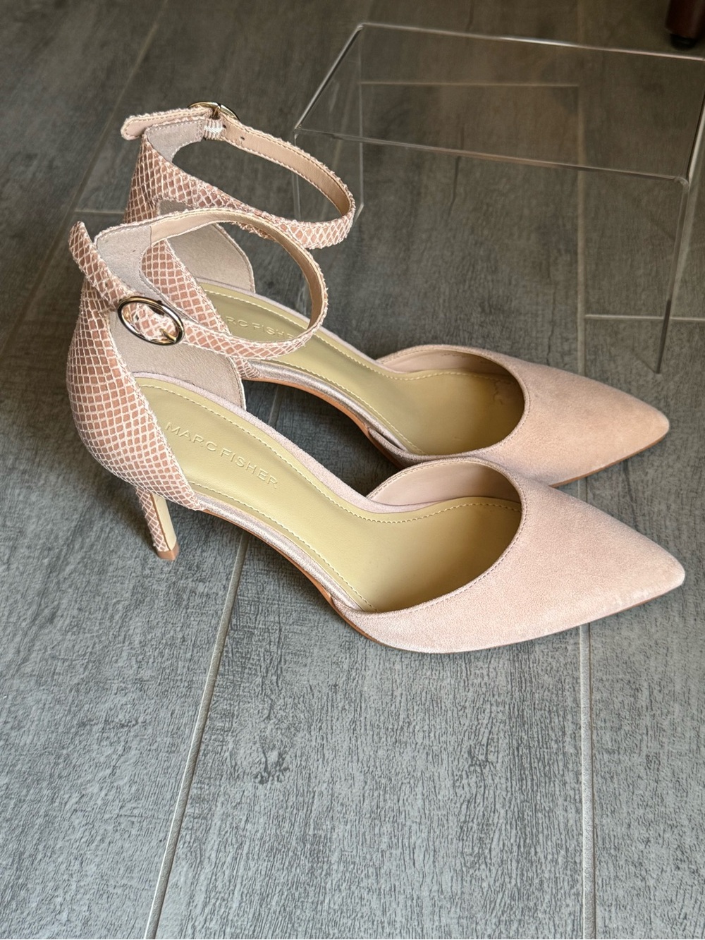 Marc Fisher Blush Pointed-Toe Ankle-Strap Pumps